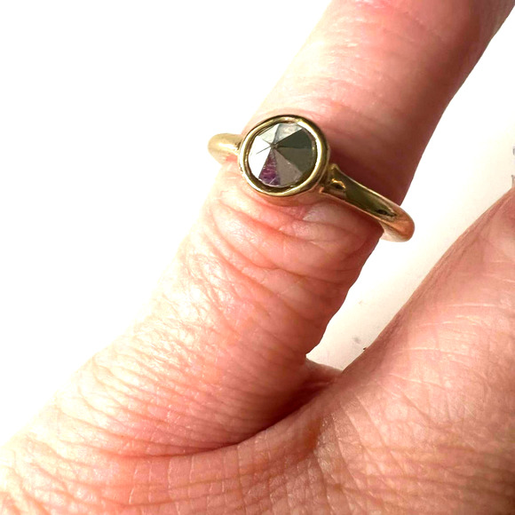 Simple Gold and Silver Tones Ring, size 6 approx, - Picture 4 of 5